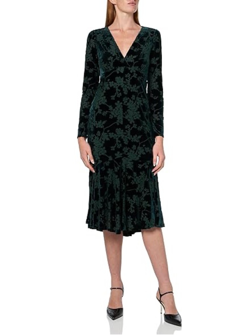 Tommy Hilfiger floral velvet midi dress long sleeve dress